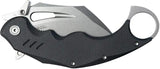 Kubey Wrath Karambit Linerlock KU261A - 5.25 Inches Closed, 2.75 Inches Stonewashed 14C28N Blade, Black G10 Handle by Kubey