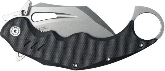 Kubey Wrath Karambit Linerlock KU261A - 5.25 Inches Closed, 2.75 Inches Stonewashed 14C28N Blade, Black G10 Handle by Kubey
