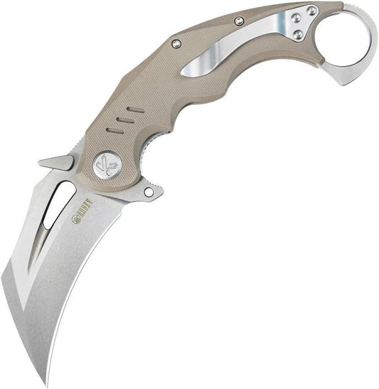 Kubey Wrath Karambit Linerlock Tan KU261C by Kubey