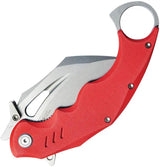 Kubey Wrath Karambit Linerlock Red KU261D - Red G10 Handle 14C28N Sandvik Blade Extended Tang by Kubey