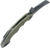 Kubey Wrath Karambit Linerlock OD KU261F - 14C28N Stonewash Blade With OD Green G10 Handle by Kubey