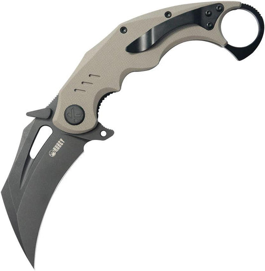 Kubey Wrath Karambit Linerlock Tan KU261G by Kubey