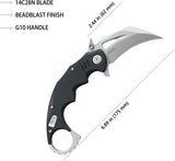 Kubey Mini Wrath Karambit Linerlock KU262A - Compact 4.5 Inch Closed Knife With 2.5 Inch Stonewashed Blade by Kubey