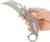 Kubey Mini Wrath Karambit Linerlock KU262C Tan G10 Handle Finger Ring Pocket Clip - 2.5in 14C28N Sandvik Blade by Kubey