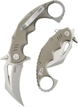 Kubey Mini Wrath Karambit Linerlock KU262C Tan G10 Handle Finger Ring Pocket Clip - 2.5in 14C28N Sandvik Blade by Kubey