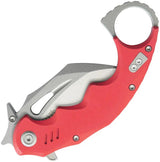 Kubey Mini Wrath Karambit Linerlock KU262D - 4.5 Inch Closed, 2.5 Inch Stonewash 14C28N Blade, Red G10 Handle by Kubey