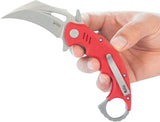 Kubey Mini Wrath Karambit Linerlock KU262D - 4.5 Inch Closed, 2.5 Inch Stonewash 14C28N Blade, Red G10 Handle by Kubey