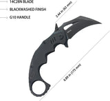Kubey Mini Wrath Karambit Linerlock KU262E - Compact 4.5in Closed Knife With 2.5in 14C28N Blade And G10 Handle by Kubey