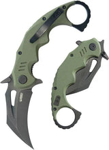 Kubey Mini Wrath Karambit Linerlock KU262F - 4.5 Inch Closed, 2.5 Inch 14C28N Sandvik Blade, OD Green G10 Handle by Kubey