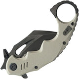 Kubey Mini Wrath Karambit Linerlock KU262G - 2.5 Inch 14C28N Sandvik Blade Tan G10 Handle Finger Ring by Kubey