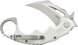 Kubey Mini Wrath Karambit Linerlock KU262K - 4.5in Closed, 2.5in Stonewash 14C28N Sandvik Blade, White G10 Handle by Kubey