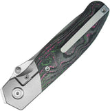 Kubey Velvet Snake Framelock KB266A - M390 Drop Point Blade With Watermelon Sugar Camo Carbon Fiber Handle by Kubey