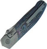 Kubey Velvet Snake Framelock KB266B - Bohler M390 Drop Point Blade With Damtanium Camo Carbon Fiber Handle by Kubey