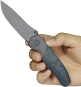 Kubey Velvet Snake Framelock KB266B - Bohler M390 Drop Point Blade With Damtanium Camo Carbon Fiber Handle by Kubey