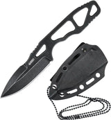 Kubey TAG Hydra KU282B - AUS 10A Black Stonewash Blade With Skeletonized One Piece Handle And Kydex Neck Sheath by Kubey