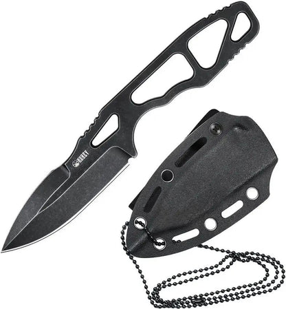 Kubey TAG Hydra KU282B - AUS 10A Black Stonewash Blade With Skeletonized One Piece Handle And Kydex Neck Sheath by Kubey