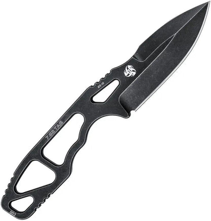 Kubey TAG Hydra KU282B - AUS 10A Black Stonewash Blade With Skeletonized One Piece Handle And Kydex Neck Sheath by Kubey