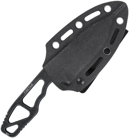 Kubey TAG Hydra KU282B - AUS 10A Black Stonewash Blade With Skeletonized One Piece Handle And Kydex Neck Sheath by Kubey