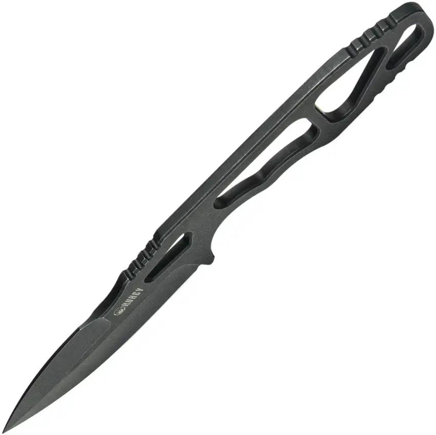 Kubey TAG Hydra KU282B - AUS 10A Black Stonewash Blade With Skeletonized One Piece Handle And Kydex Neck Sheath by Kubey