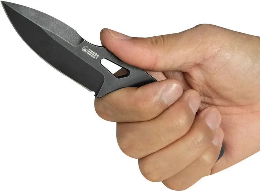 Kubey TAG Hydra KU282B - AUS 10A Black Stonewash Blade With Skeletonized One Piece Handle And Kydex Neck Sheath by Kubey