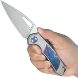 Kubey Coeus Framelock Ti KB286A - Titanium Framelock Knife With Satin S35VN Blade And Gray Titanium Inlay by Kubey