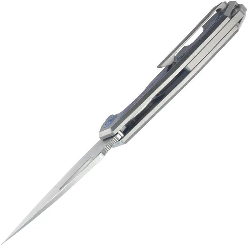 Kubey Coeus Framelock Ti KB286A - Titanium Framelock Knife With Satin S35VN Blade And Gray Titanium Inlay by Kubey
