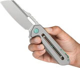 Kubey Atlas Framelock Gray Ti KB290E - Premium Bohler M390 Blade, Titanium Handle, Extended Tang by Kubey
