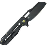 Kubey Atlas Framelock Black Ti KB290F - Premium M390 Blade Black Stonewash Titanium Handle Extended Tang EDC Knife by Kubey