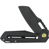 Kubey Atlas Framelock Black Ti KB290F - Premium M390 Blade Black Stonewash Titanium Handle Extended Tang EDC Knife by Kubey
