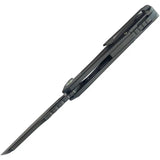 Kubey Atlas Framelock Black Ti KB290F - Premium M390 Blade Black Stonewash Titanium Handle Extended Tang EDC Knife by Kubey