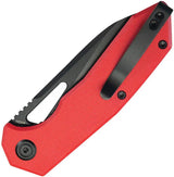 Kubey Vagrant Linerlock Black Red KU291K - 3in AUS-10A Blade, Red G10 Handle, Pocket Clip by Kubey