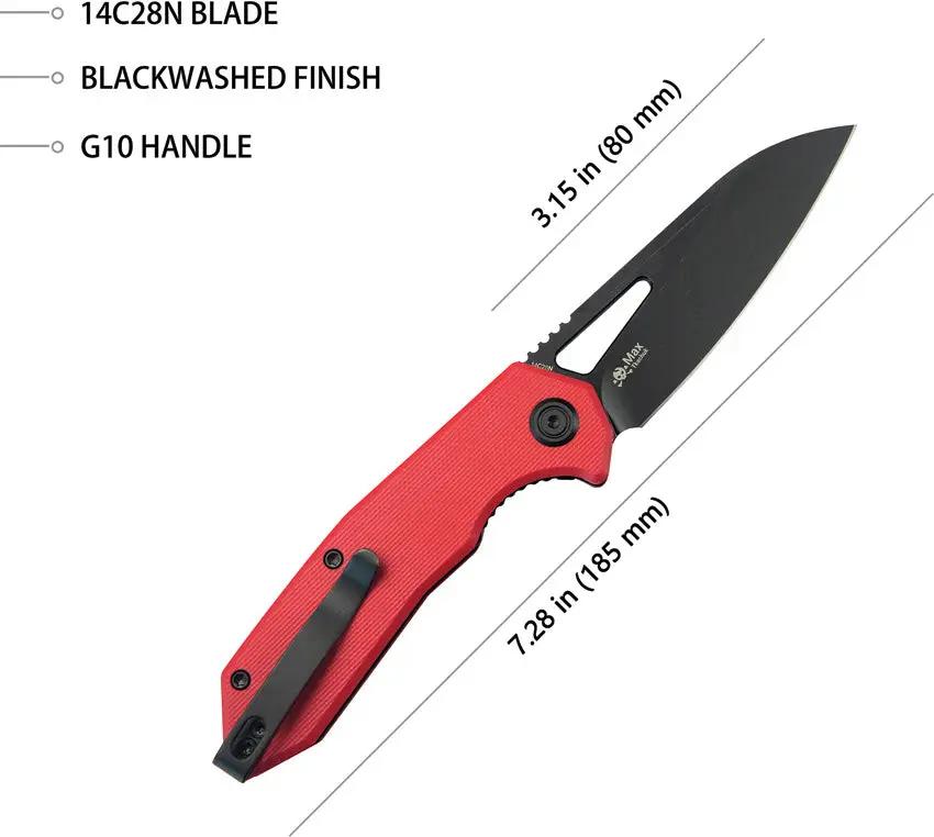 Kubey Vagrant Linerlock Black Red KU291K - 3in AUS-10A Blade, Red G10 Handle, Pocket Clip by Kubey