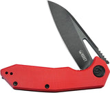 Kubey Vagrant Linerlock Black Red KU291K - 3in AUS-10A Blade, Red G10 Handle, Pocket Clip by Kubey