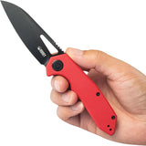 Kubey Vagrant Linerlock Black Red KU291K - 3in AUS-10A Blade, Red G10 Handle, Pocket Clip by Kubey