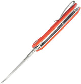 Kubey Vagrant Linerlock Orange KU291L - 3-Inch AUS-10A Blade, Orange G10 Handle, Thumb Pull, Pocket Clip by Kubey
