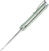 Kubey Vagrant Linerlock Jade KU291M - Jade G10 Handle 3 Inch 14C28N Sandvik Blade Thumb Stud Pocket Clip by Kubey