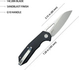 Kubey Vagrant Linerlock Black KU291N - Sturdy AUS-10A Blade With Black G10 Handle And Pocket Clip by Kubey