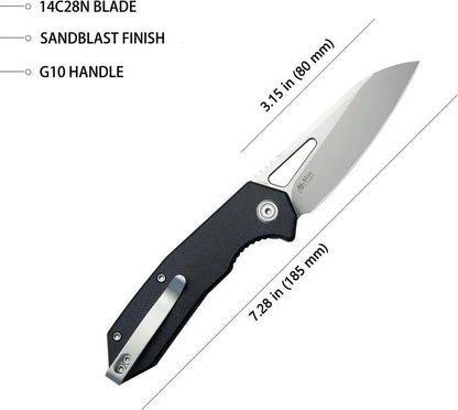 Kubey Vagrant Linerlock Black KU291N - Sturdy AUS-10A Blade With Black G10 Handle And Pocket Clip by Kubey