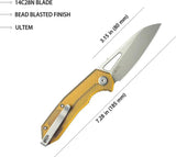 Kubey Vagrant Linerlock Ultem KU291Q - Ultem Handle EDC Knife With AUS-10A Stainless Blade And Thumb Pull Pocket Clip by Kubey