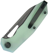 Kubey Vagrant Linerlock Jade BSW KU291R - 14C28N Sandvik Stainless Blade With Jade G10 Handle by Kubey