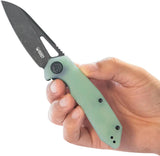 Kubey Vagrant Linerlock Jade BSW KU291R - 14C28N Sandvik Stainless Blade With Jade G10 Handle by Kubey