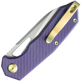 Kubey Vagrant Linerlock Purple KB291S - 3 Inch Bohler M390 Blade With Purple G10 Handle And Pocket Clip by Kubey