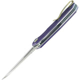Kubey Vagrant Linerlock Purple KB291S - 3 Inch Bohler M390 Blade With Purple G10 Handle And Pocket Clip by Kubey