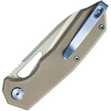 Kubey Vagrant Linerlock Tan G10 KB291T - 3 Inch Bohler M390 Stainless Blade, Tan Handle by Kubey