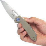 Kubey Vagrant Linerlock Tan G10 KB291T - 3 Inch Bohler M390 Stainless Blade, Tan Handle by Kubey