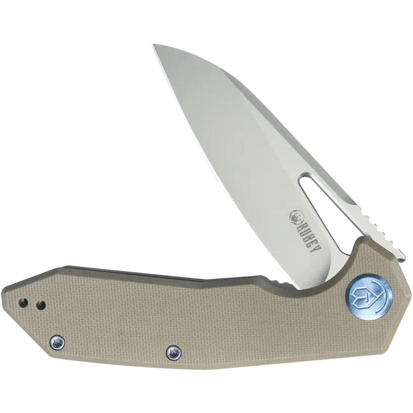 Kubey Vagrant Linerlock Tan G10 KB291T - 3 Inch Bohler M390 Stainless Blade, Tan Handle by Kubey