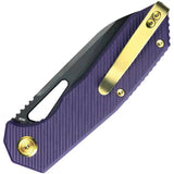 Kubey Vagrant Linerlock Pur G10 KB291W - M390 Blade, Purple G10 Handle, Thumb Pull, Pocket Clip by Kubey