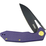 Kubey Vagrant Linerlock Pur G10 KB291W - M390 Blade, Purple G10 Handle, Thumb Pull, Pocket Clip by Kubey