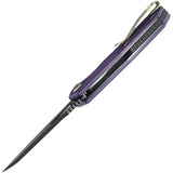 Kubey Vagrant Linerlock Pur G10 KB291W - M390 Blade, Purple G10 Handle, Thumb Pull, Pocket Clip by Kubey