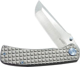 Kubey Interflow Framelock Ti Gray KB294A - Titanium Framelock Knife With M390 Tanto Blade And Pocket Clip by Kubey
